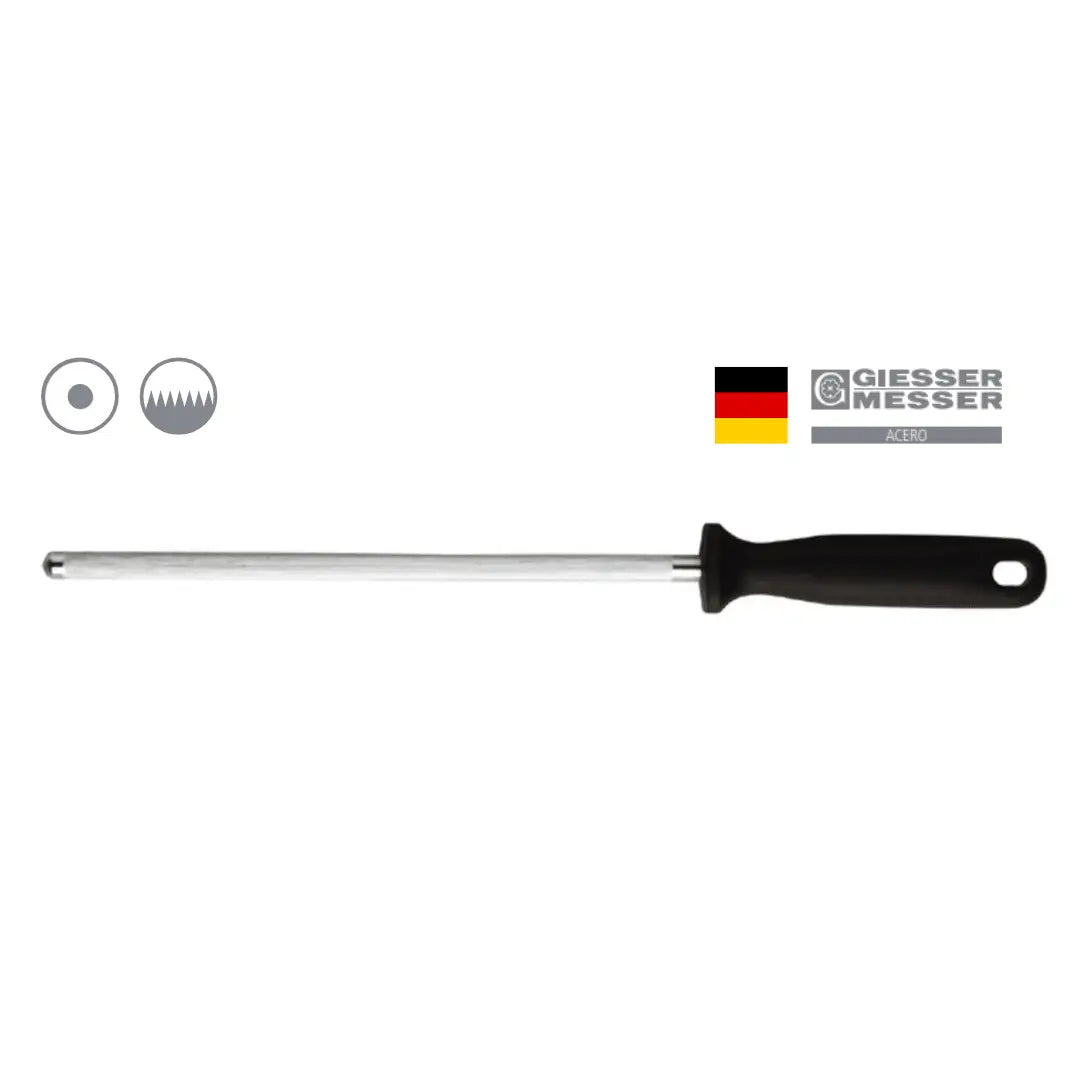 Chaira afilado Giesser 4410 - 23 cm Redonda Estriado Grueso