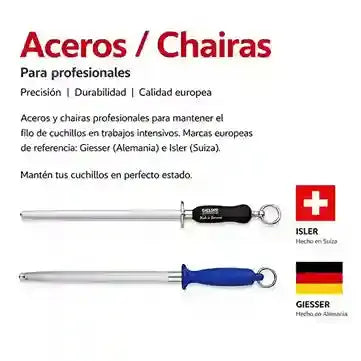 Aceros y Chairas para afilar cuchillos